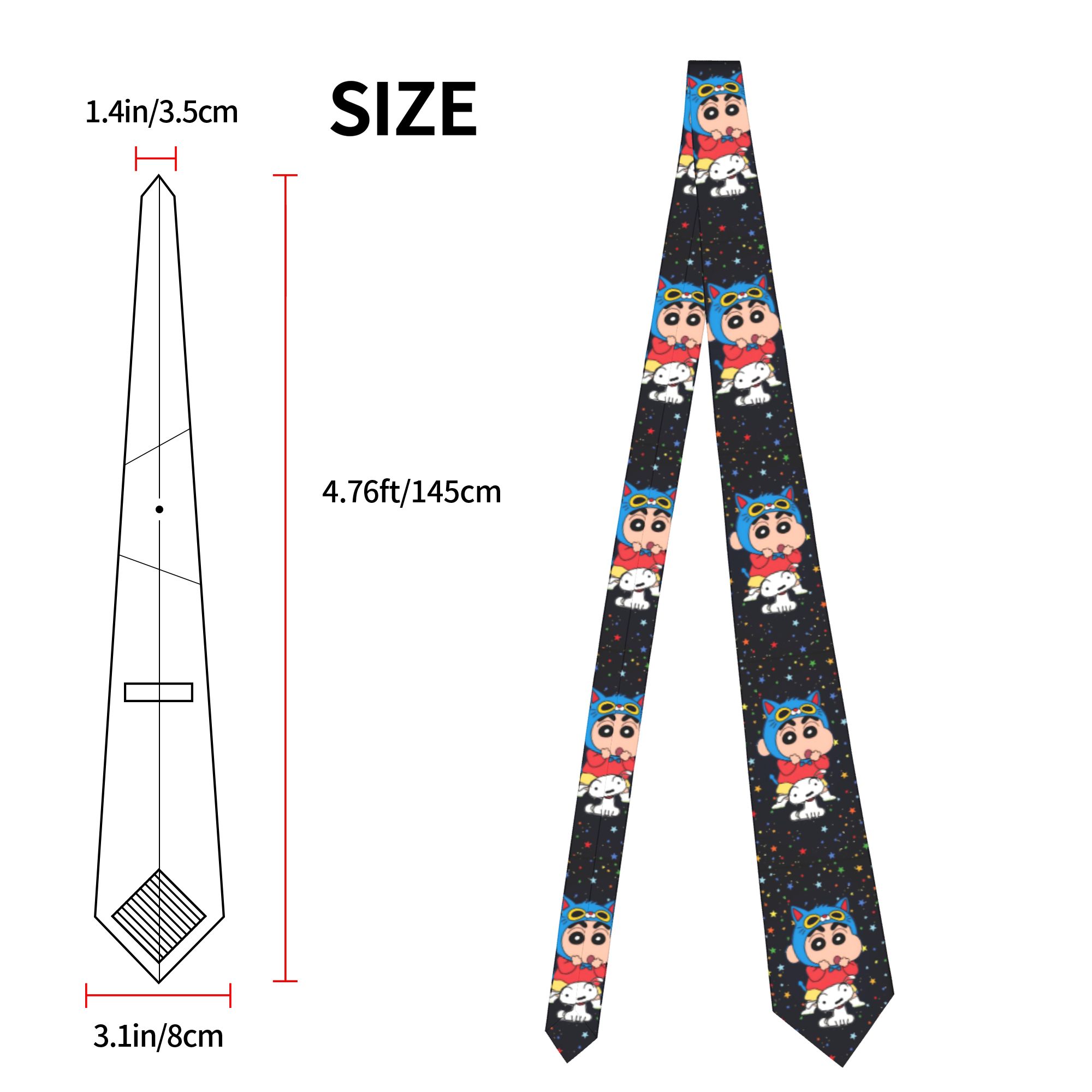 Neckties Shinchans Cat Stars M - Skinny Tie Men 评论和价格