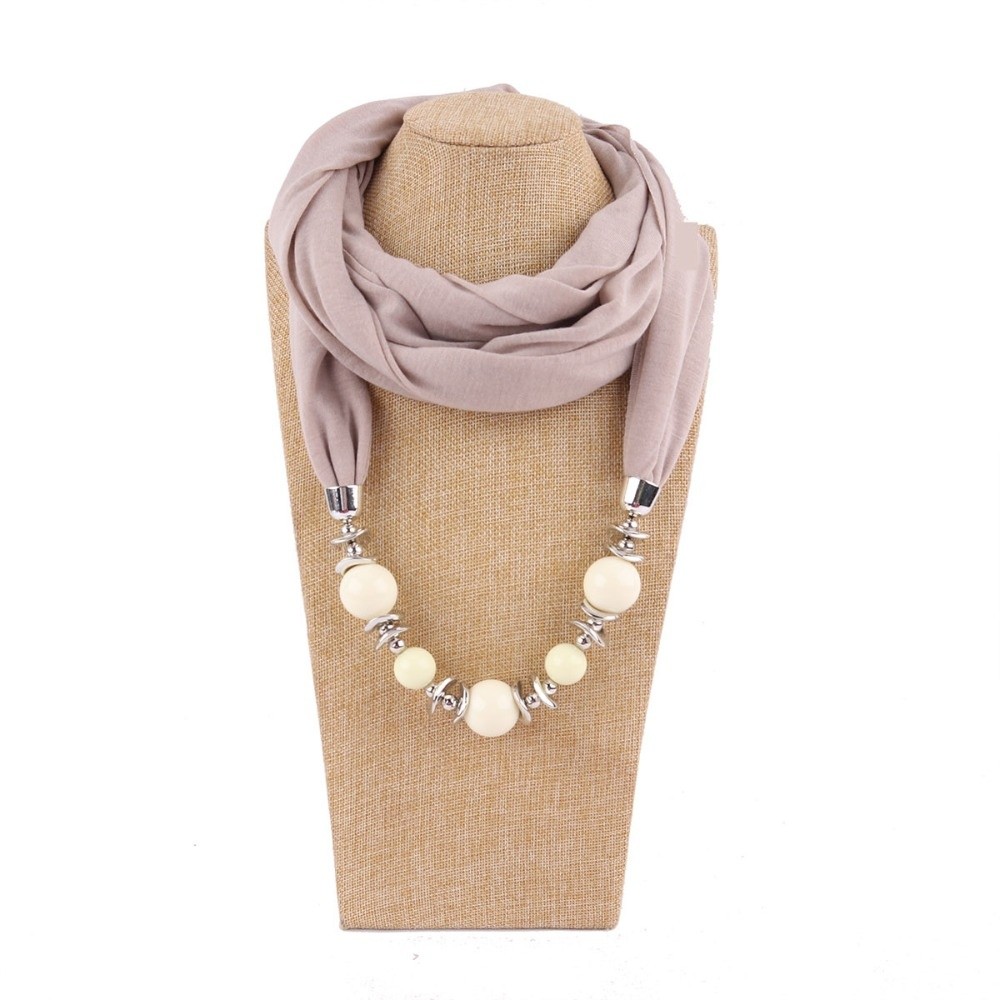 New Chiffon Scarf Beaded Solid - Infinity Scarf Knit 评论和价格