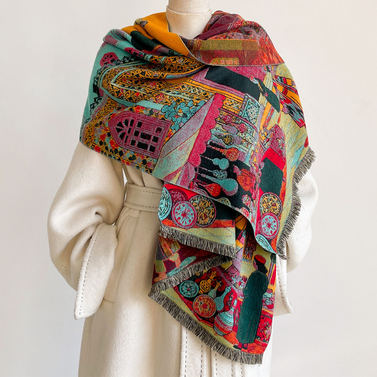 Women Imitation Cashmere Scarf - Pashmina Wrap Large 评论和价格