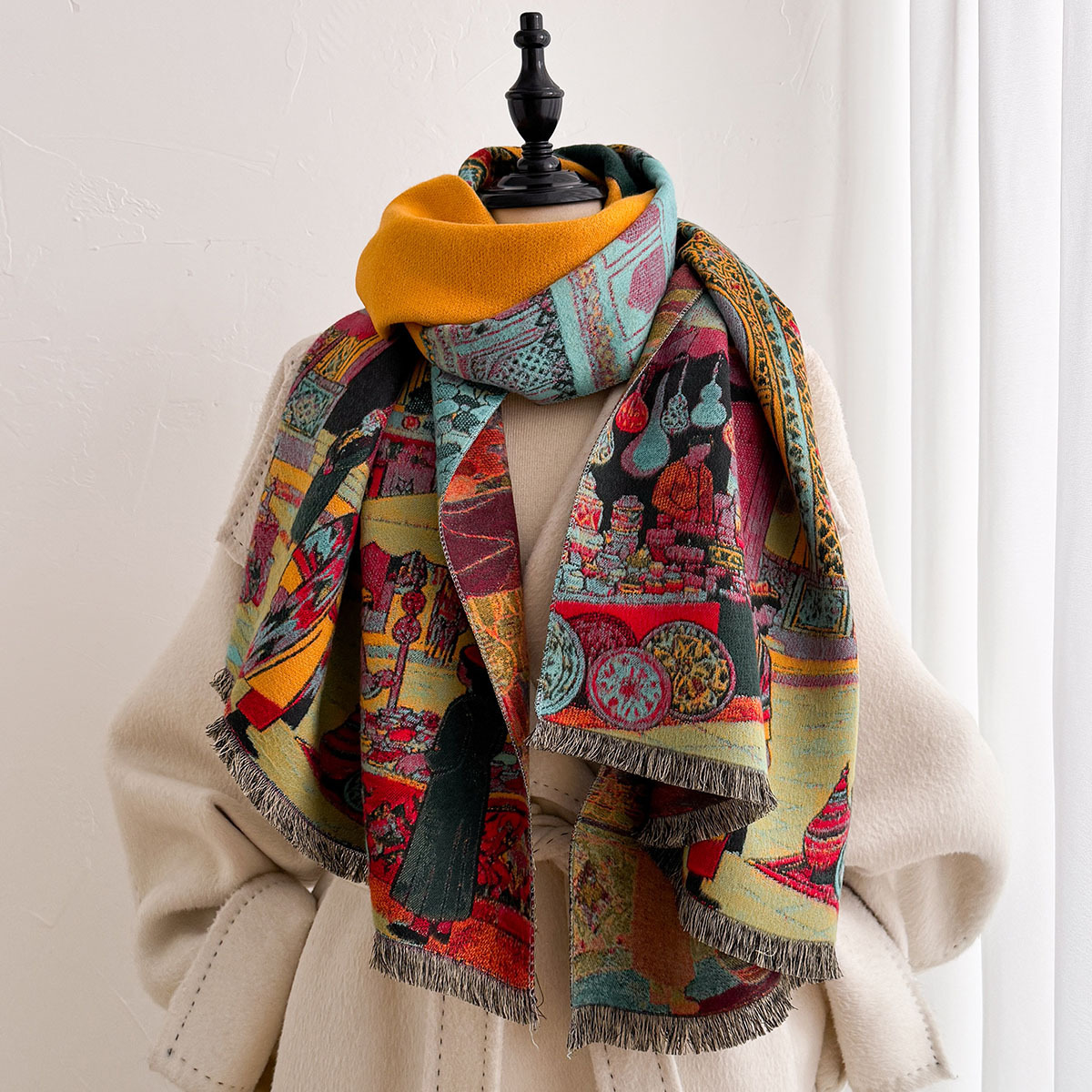Women Imitation Cashmere Scarf - Pashmina Wrap Large 评论和价格