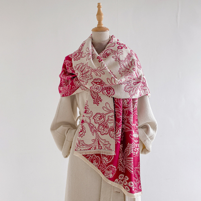 Women Scarf Paisley Floral Dou - Pashmina Wrap Large 评论和价格