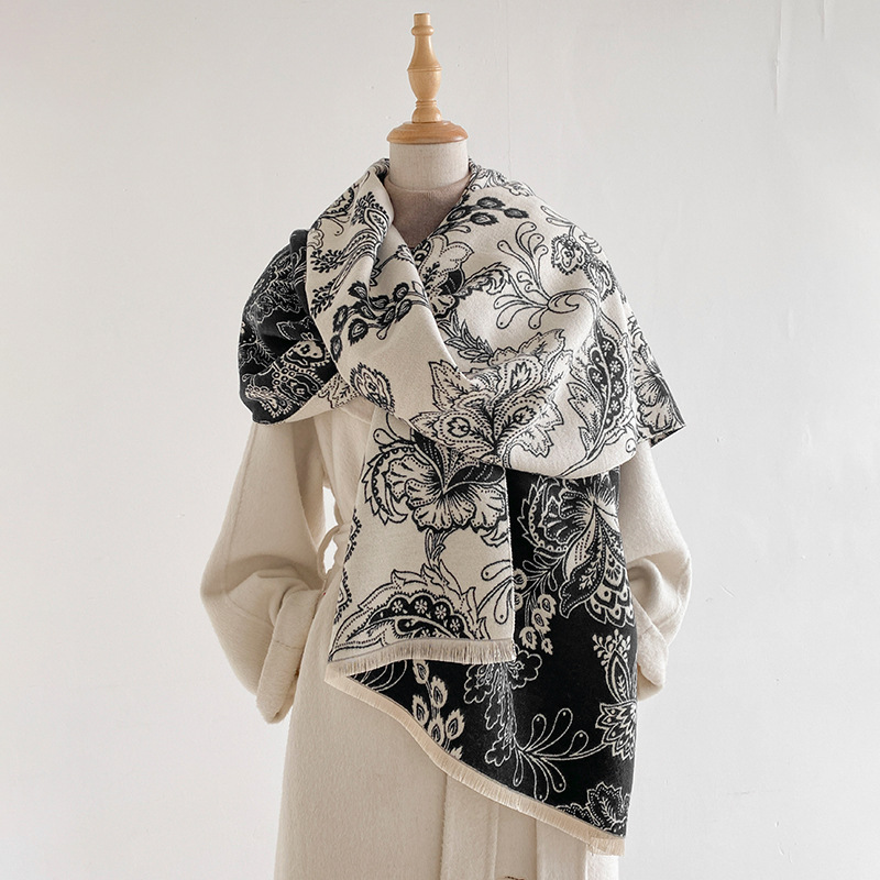 Women Scarf Paisley Floral Dou - Pashmina Wrap Large 评论和价格
